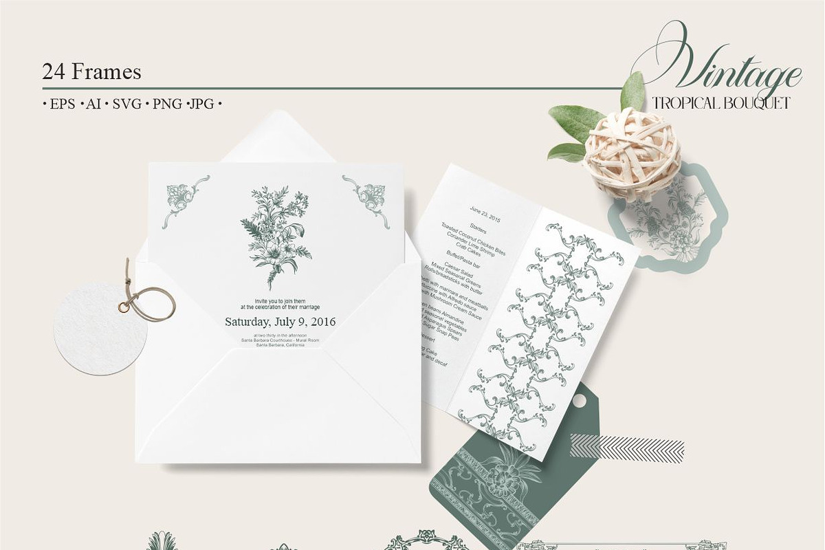 Vintage Tropical Bouquet, a Pattern Graphic by Collection by VY (Photo 9 of 11)