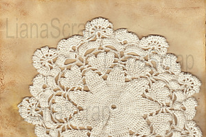 24 Vintage Lace On Tea Dyed Papers