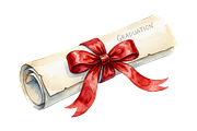 Watercolor Graduation Clipart PNGs, an Education Illustration by VetalStock (Thumbnail 4 of 24)