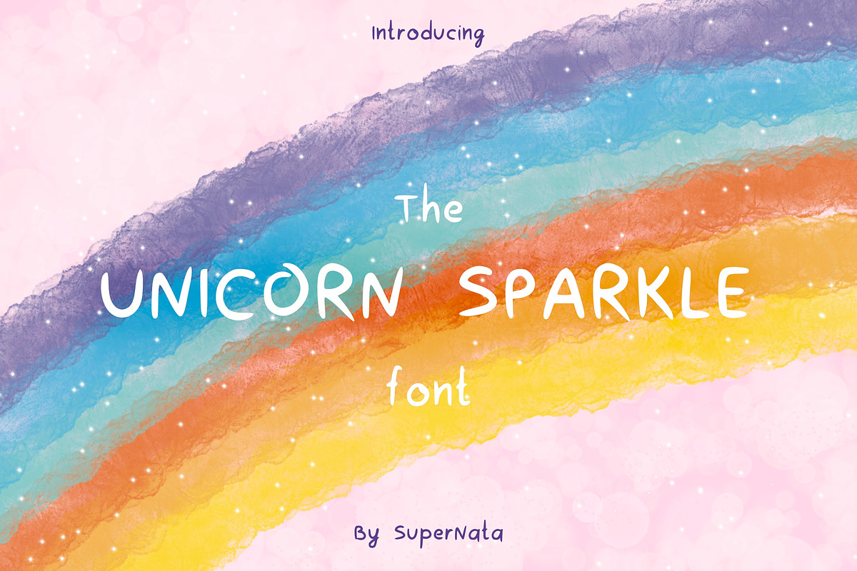 The Unicorn Sparkle font, a Handwritten Font by SuperNata (Photo 1 of 4)