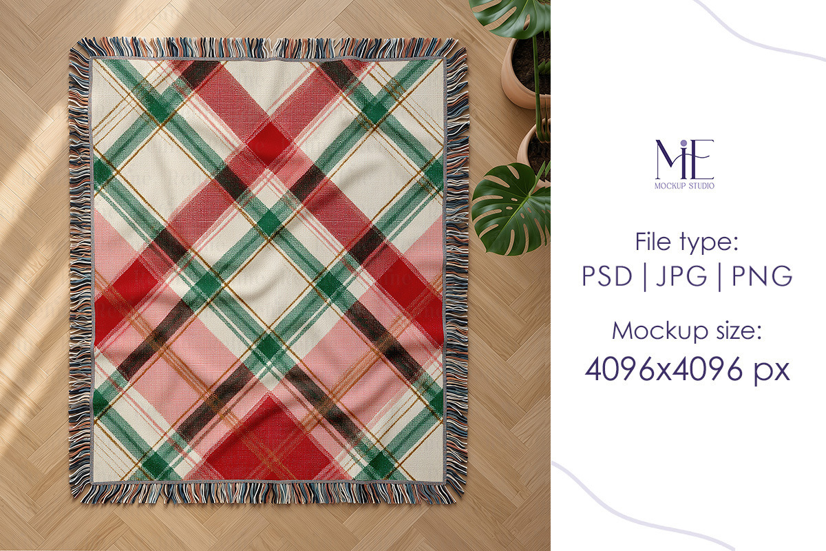 Woven Throw Blanket POD Mockup Canva, a Household Mockup by Mie Mockup Studio (Photo 8 of 10)