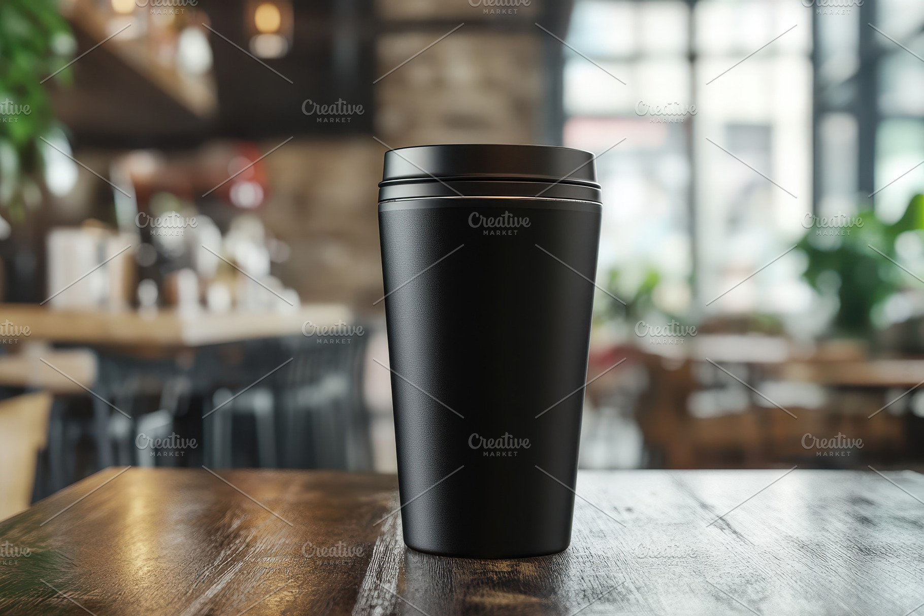 Stylish black tumbler mockup, a Photo by Pavel_design
