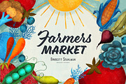 Hand Drawn Farmers Market, an Illustration by Bridgett Stahlman Design (Thumbnail 1 of 6)