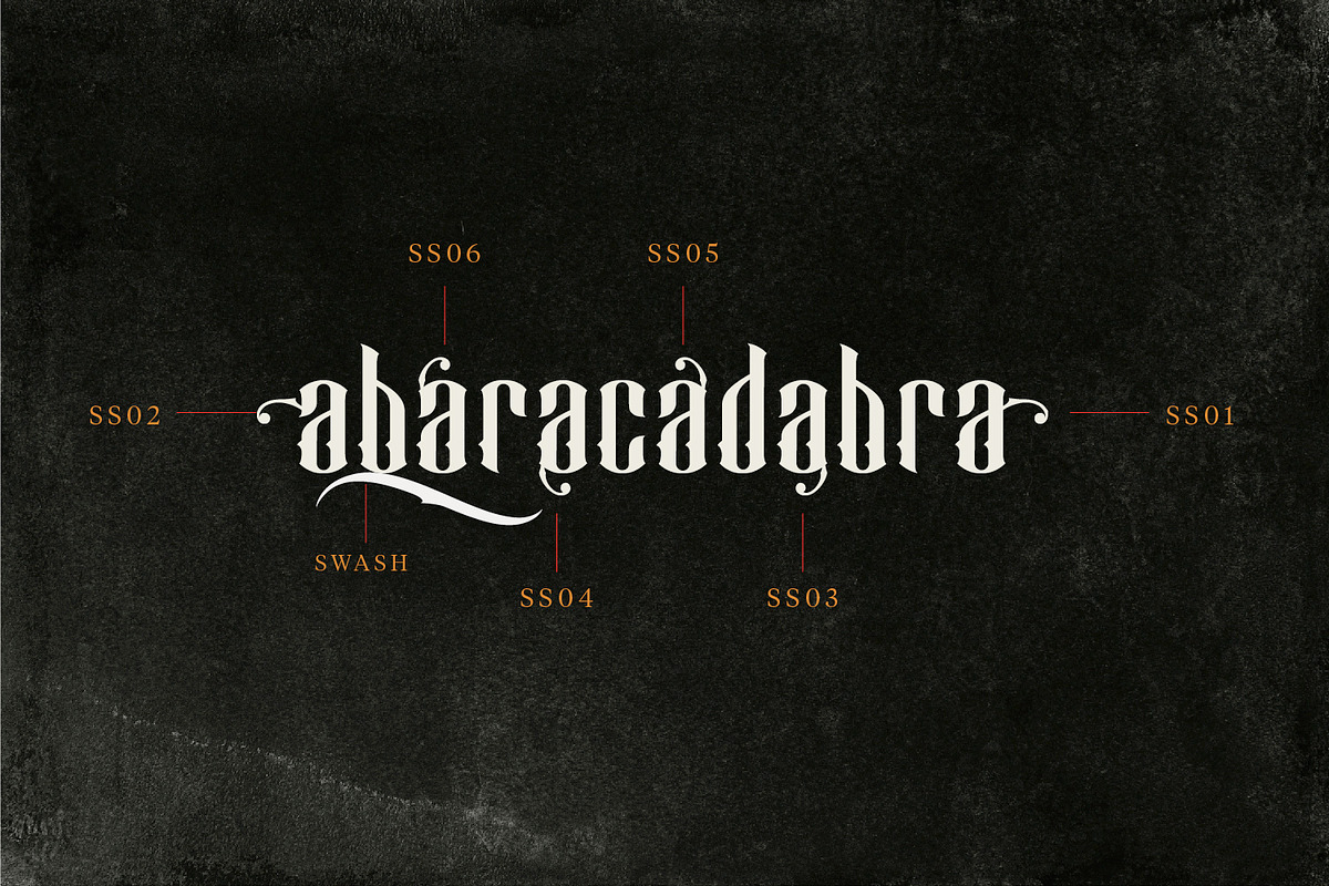 Black Cameo - With Bonus Ornaments, a Blackletter Font by creativemedialab (Photo 5 of 8)