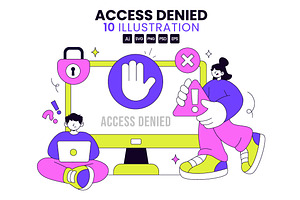 10 Access Denied Illustration, a Technology Illustration by denayunebgt