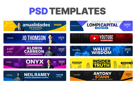 Business YouTube Banner Bundle Pack