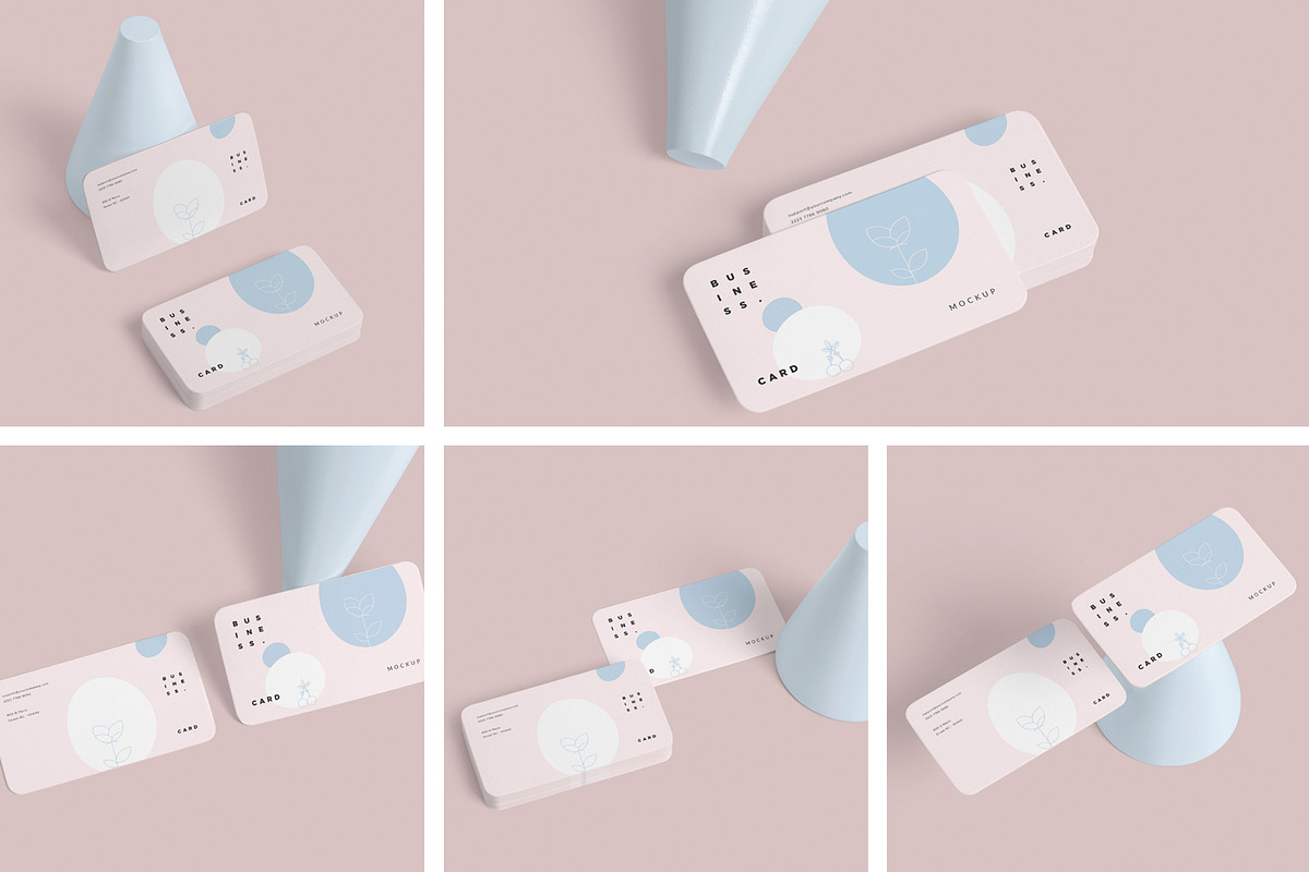 Rounded Business Card Stack Mockups, a Product Mockup by DesignNeutrons