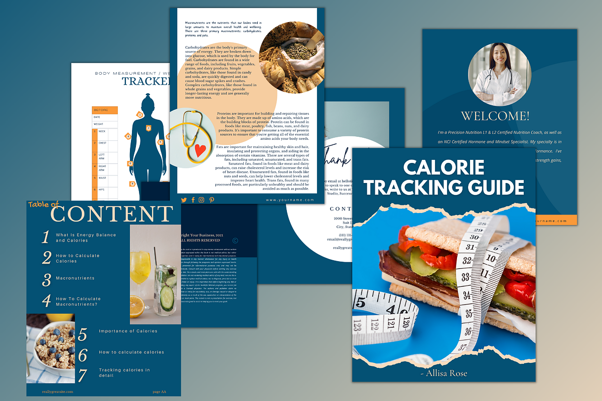 Calorie Tracking Guide, a Books & Magazine Mockup by Millennials Marketing (Photo 2 of 7)