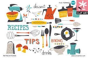 Retro Kitchen: Clip Art (PNG)