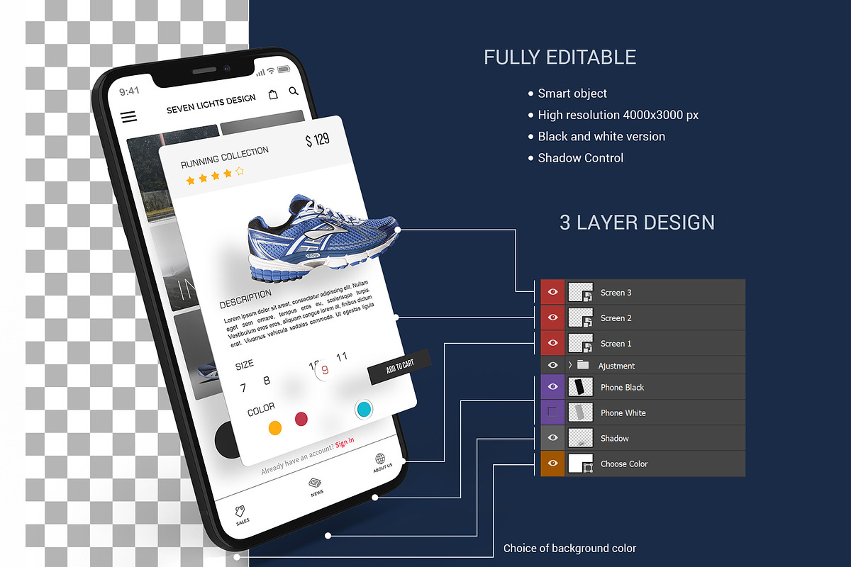 iPhone X Multilayer Mockup Set, an iPhone Mockup by Seven Lights (Photo 3 of 13)