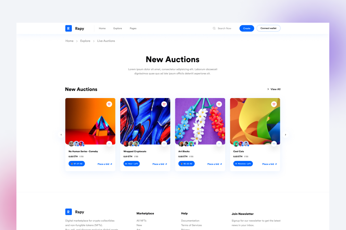 NFT's Auction UI Kit, an UI Kit Template by ArtGalaxy (Photo 4 of 4)