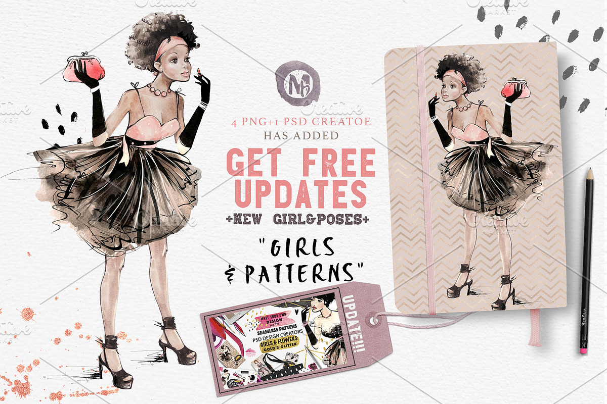 GIRLS AND PATTERNS, a Texture Illustration by Alisa Mikibith Art (Photo 2 of 15)