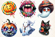 Groovy 70s Halloween Clipart, an Illustration by DreamCafeArt (Thumbnail 3 of 5)