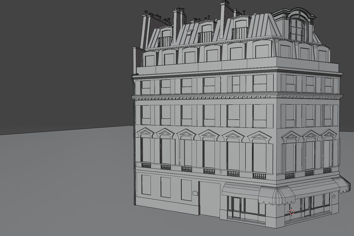 Parisian corner building, an Architecture 3D Model by happy brush (Photo 10 of 11)