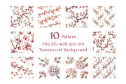 Cherry Blossom Watercolor Clipart, a Decorative Illustration by ForhadGFX (Thumbnail 3 of 13)