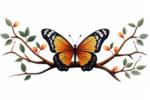 Butterfly Emblem Nature Design