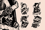 Coffin Skull – 4 T-Shirt Designs, an Illustration by Design by sebrodbrick (Thumbnail 1 of 4)