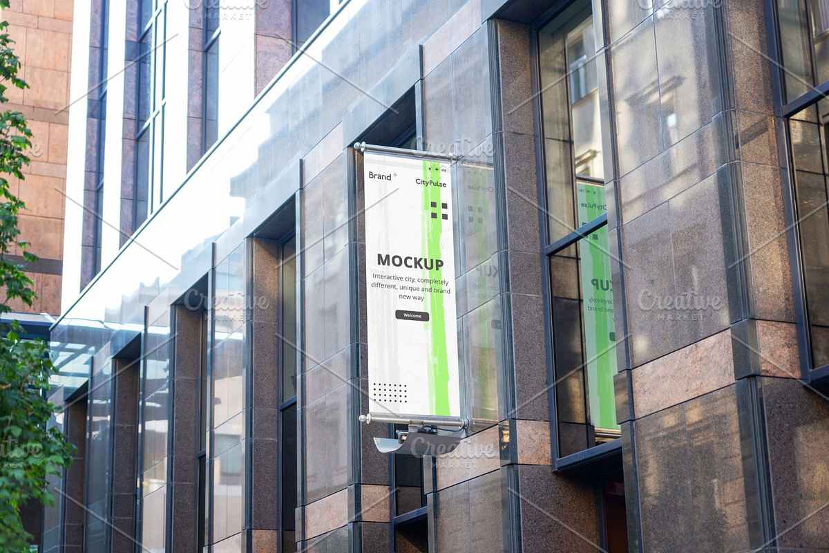 Vertical Building Banner Mockup, an Advertising Mockup by RSplaneta (Photo 1 of 2)