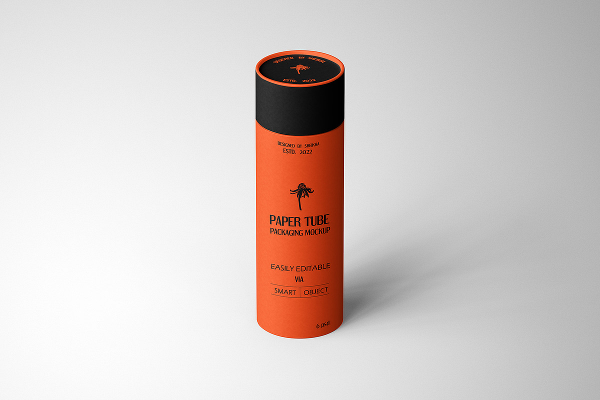 Slim Paper Tube Packaging Mockup Set, a Packaging Mockup by Sheikhadesign (Photo 10 of 11)