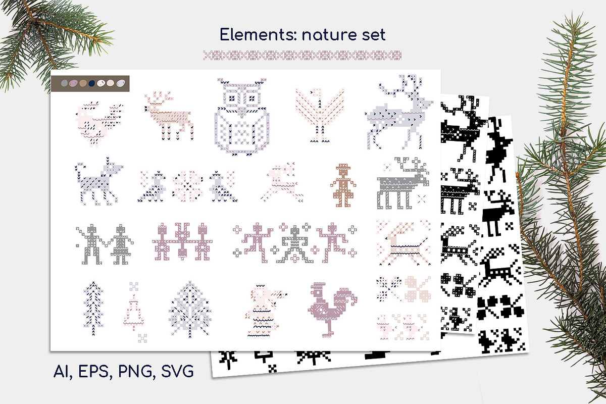 Scandi knit ornaments collection, an Animal Illustration by Gray Cat Graphics (Photo 8 of 18)