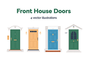 Front doors, house entrances set, an Object Illustration by Good Studio