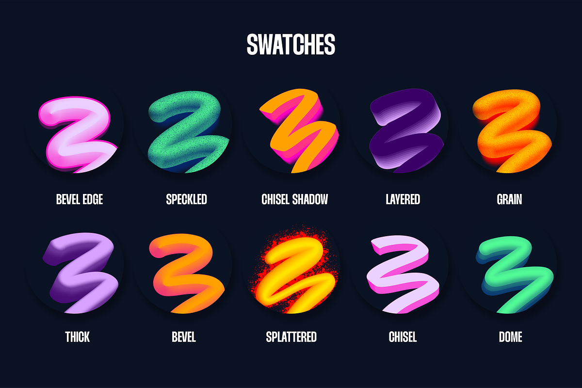 THICK 3D BRUSHES PROCREATE, a Brush Add-On by seamless team (Photo 4 of 6)