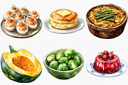Watercolor Thanksgiving Food Clipart, an Illustration by Canvas Craft (Thumbnail 3 of 8)