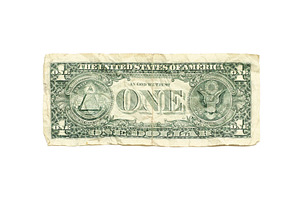 Crumpled dollar isolated, a Photo by saiko3p