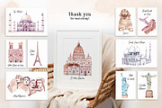 World map with attractions, an Education Illustration by VerAna (Thumbnail 12 of 12)