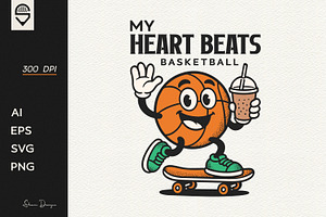 Retro Basketball Character, a Sport Illustration by shaondesigns