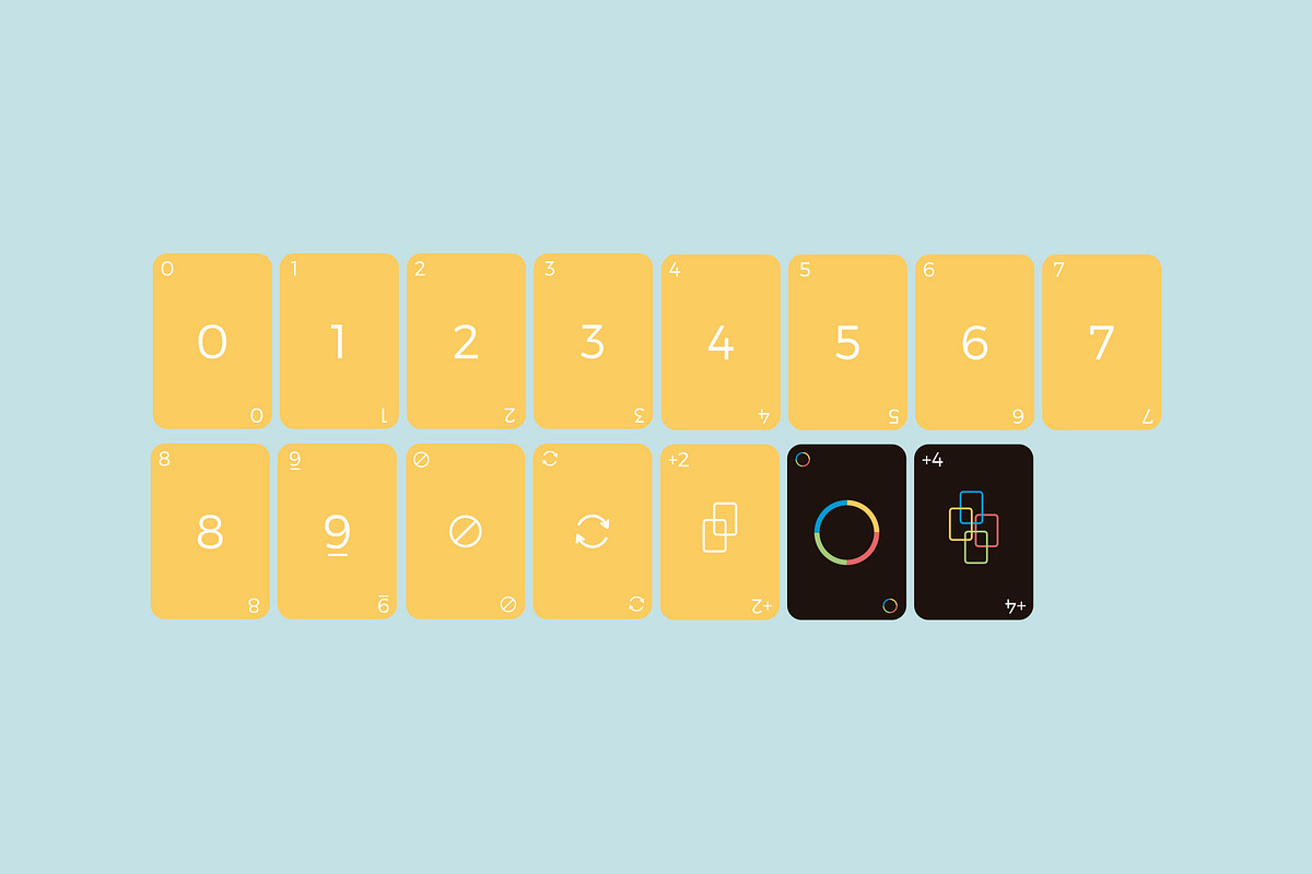 Minimalistic Uno Cards, an Illustration by DeLaGranSiete