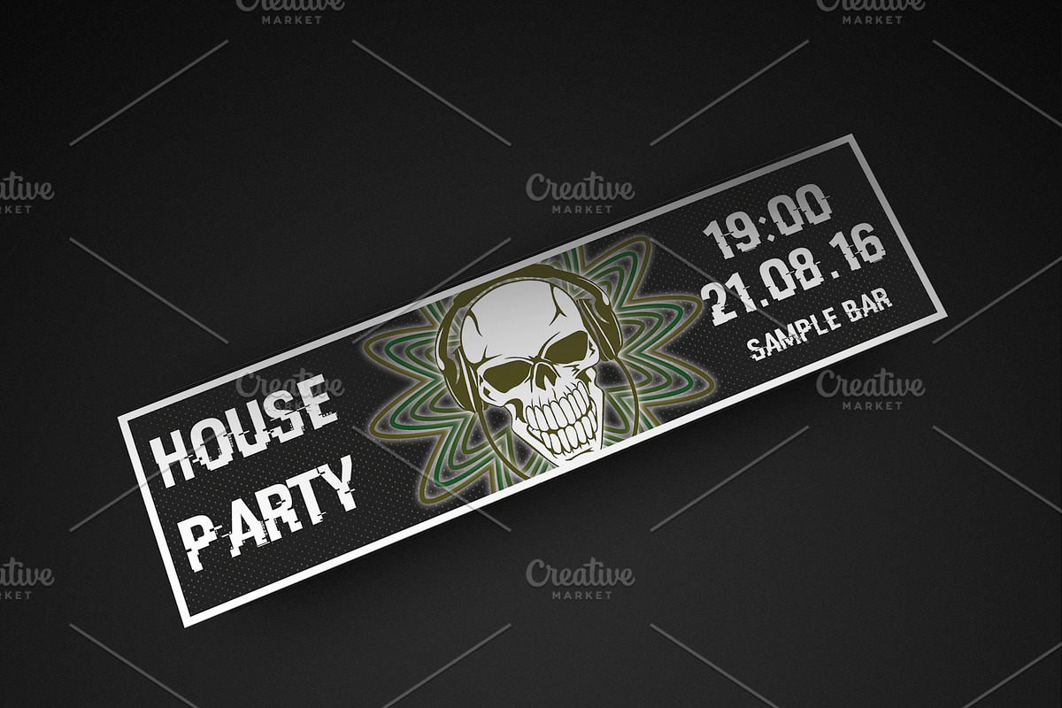 House Party Ticket&VIP pass bundle, an Invitation Template by Konakchiev (Photo 6 of 7)