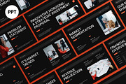 Black Orange Modern Pitch Deck PPT, a Presentation Template by graphicook (Thumbnail 1 of 4)