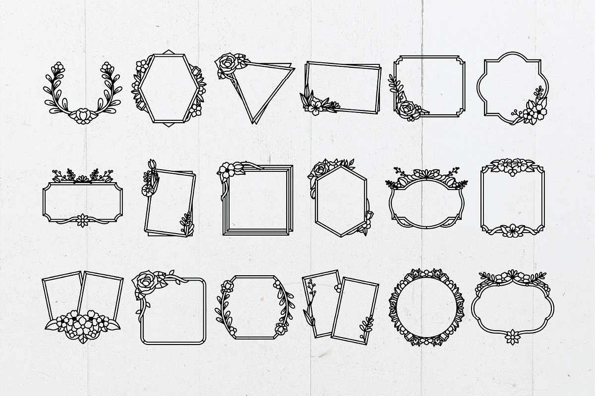 50 Floral Frames - SVG Cut Files, a Decorative Illustration by Arshad Ali (Photo 7 of 9)