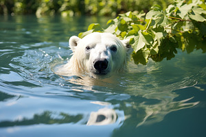 Polar bear swimming in the pool, an Animal Photo by AlyaAnd