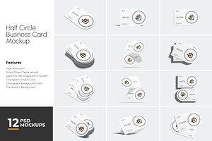 Half Circle Business Card Mockup