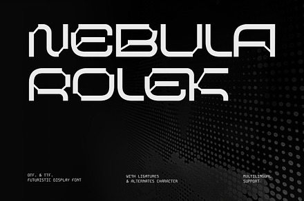 Nebula Rolek Modern Futuristic Font, a Sans Serif Font by Imoodev