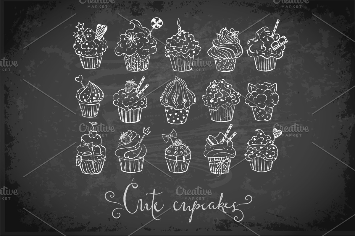 Doodle cupcakes, a Food Illustration by Elina_Li (Photo 2 of 8)