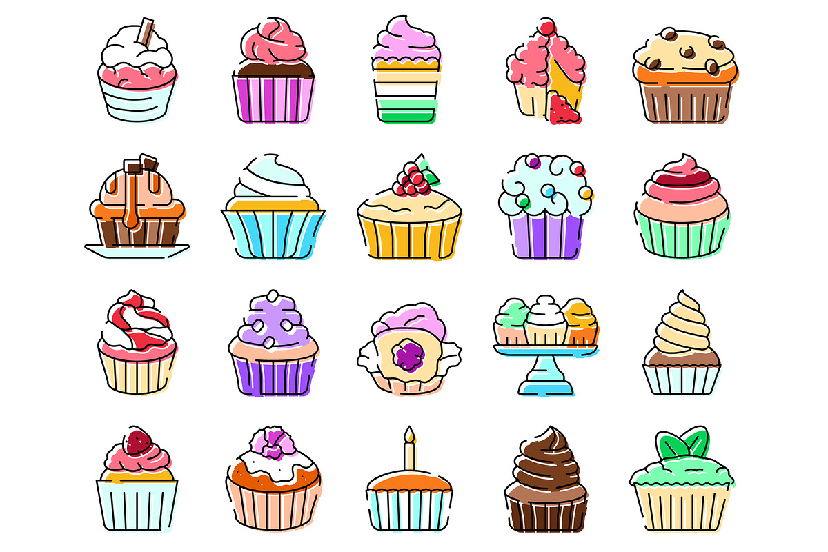 Assortment of sweet cupcakes and, an Object Graphic by pikepicture (Photo 2 of 3)