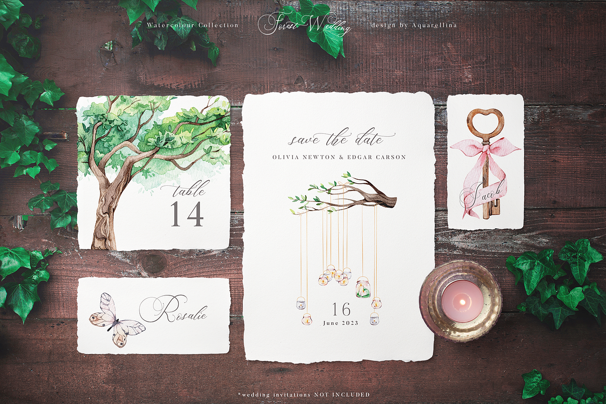 Forest Wedding Illustrations, a Decorative Illustration by Aquarellina (Photo 19 of 32)