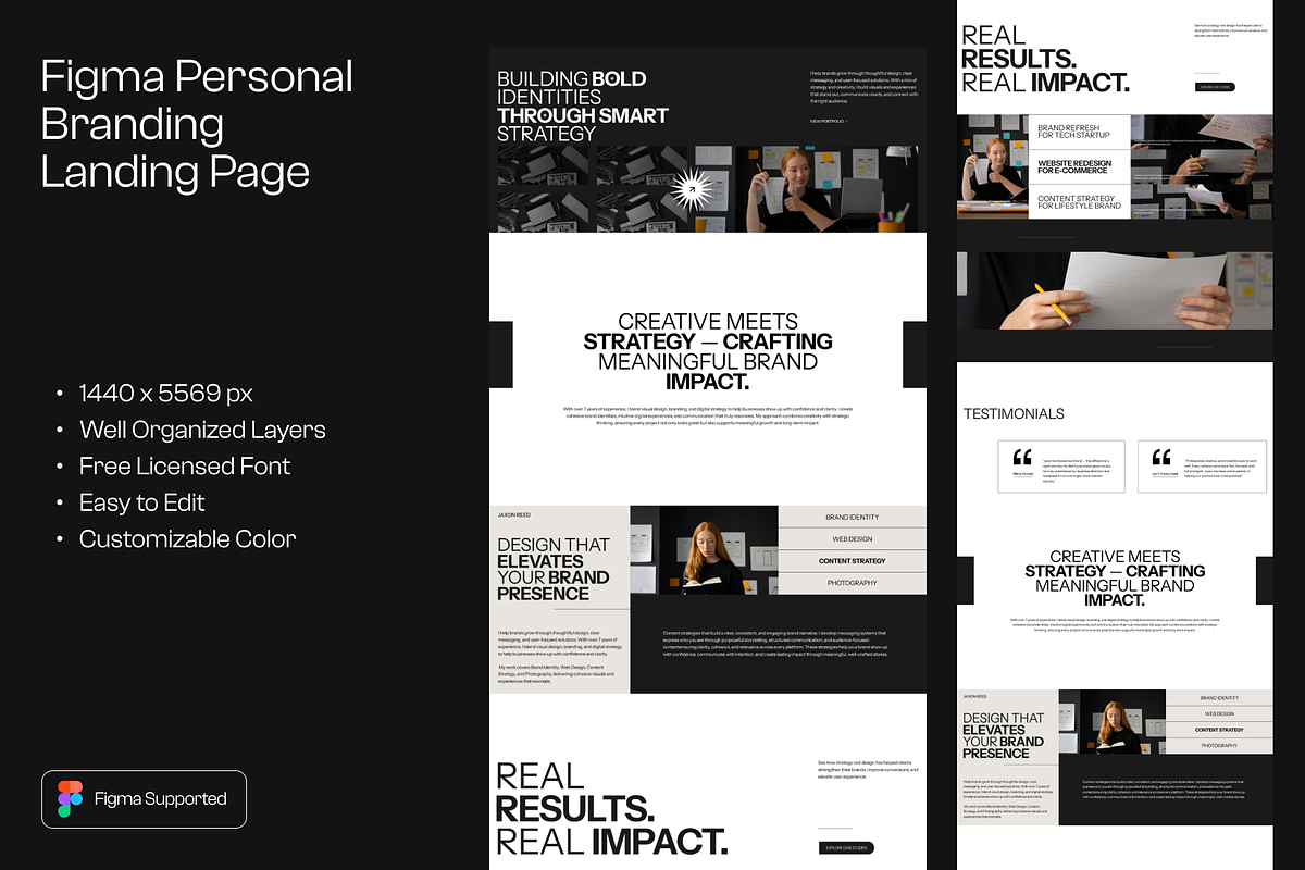 Figma Portfolio Landing Page, a Landing Page Template by Musara (Photo 1 of 6)