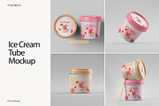 Ice Cream Tube Mockup, a Packaging Mockup by Tokobeta (Thumbnail 1 of 9)