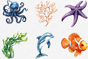 Undersea Watercolor Clipart, an Illustration by Black Bird Studio (Thumbnail 3 of 6)