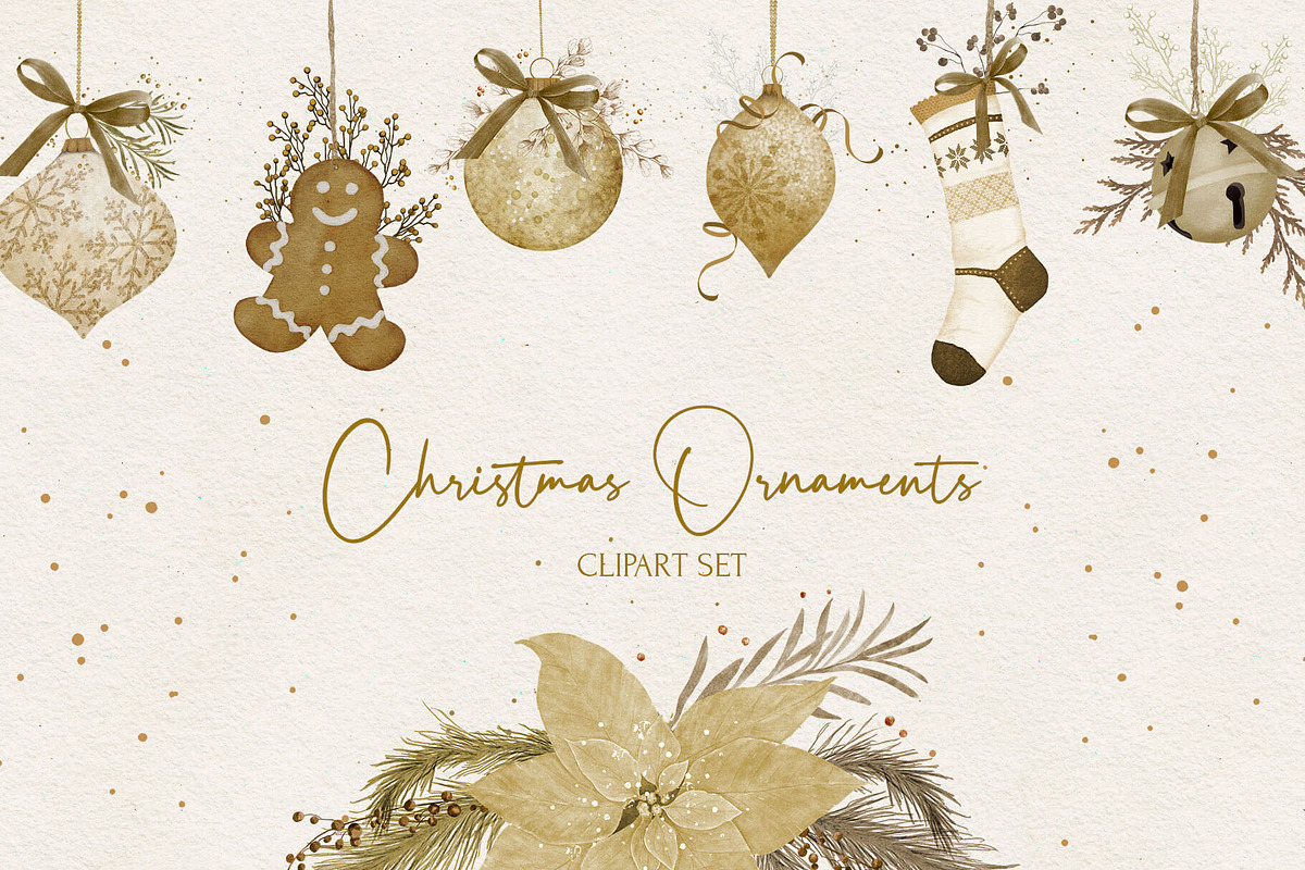 Christmas Ornaments Clipart, a Decorative Illustration by Maggie Stilwell Design (Photo 1 of 10)