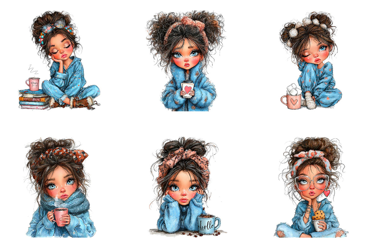 Whimsical valentine coffee girl clip, an Illustration by CreationArt (Photo 5 of 7)