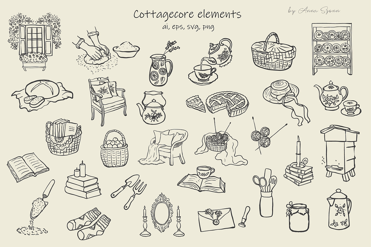 Cottagecore Spring. Hand-Drawn Art., a Seasonal Illustration by Designwork (Photo 6 of 10)