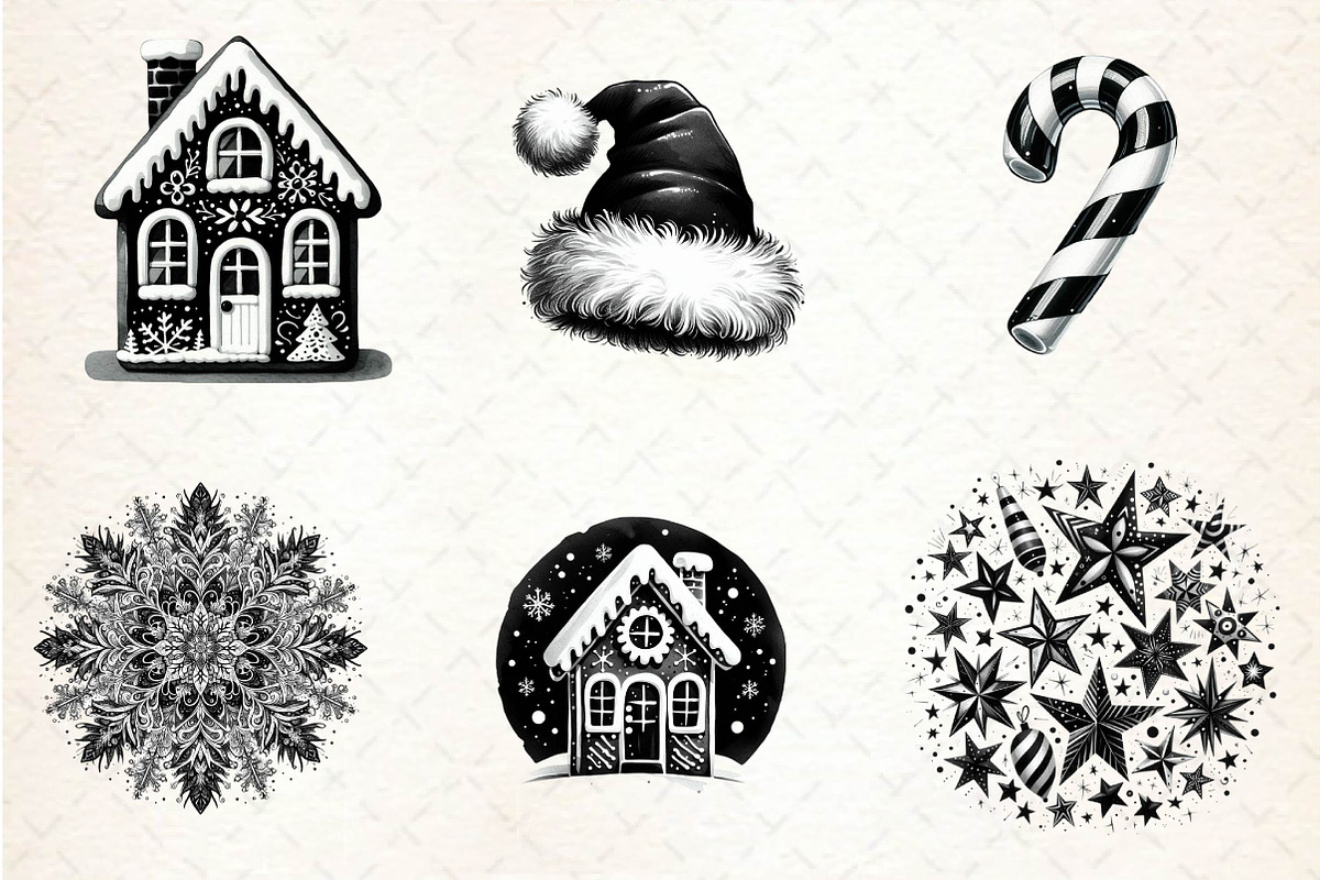 Black and White Christmas Sublimatio, an Illustration by CreationArt (Photo 4 of 5)