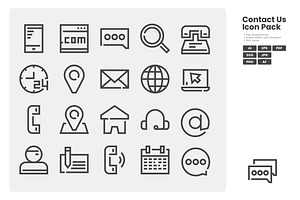 Contact Us Icon Pack, an Outline Icon by erifqizeicon