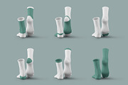 7 Mockups Socks in the 3D Style, a Bottom Mockup by Grow Design Craft Studio (Thumbnail 3 of 7)