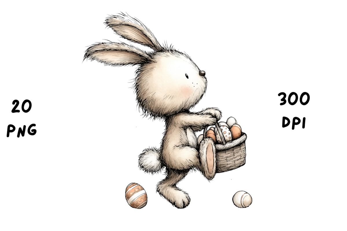 Whimsical Floral Easter Rabbit, an Animal Illustration by GiraffeCreative (Photo 4 of 20)
